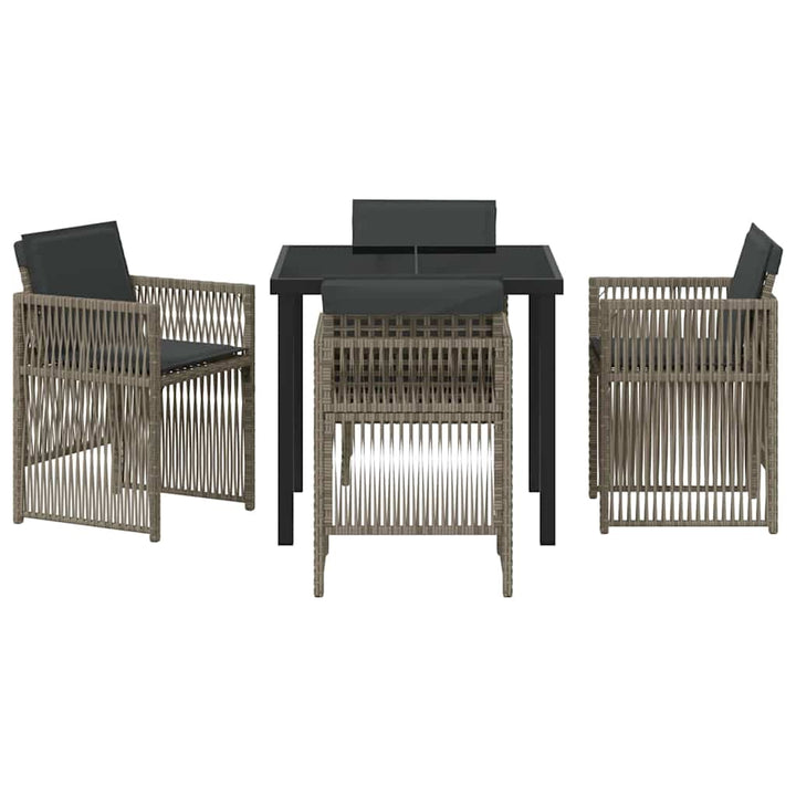 Have Spisebordssæt 5 pcs Grå Poly rattan
