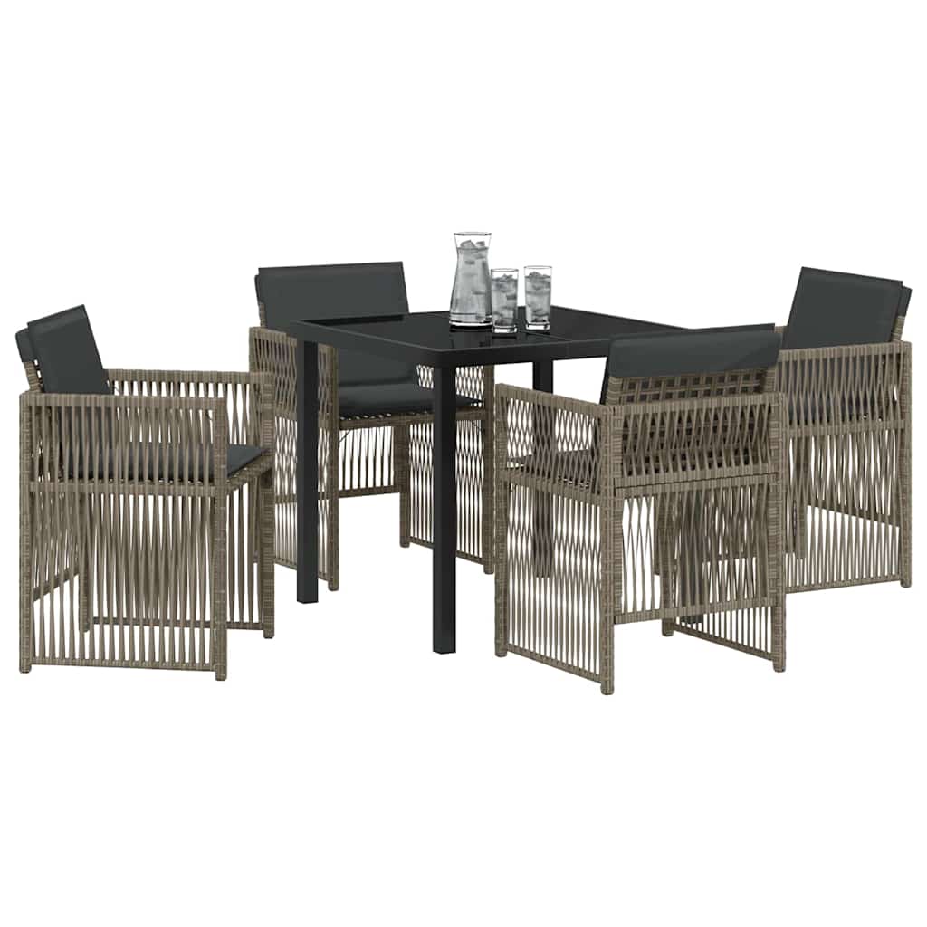 Have Spisebordssæt 5 pcs Grå Poly rattan