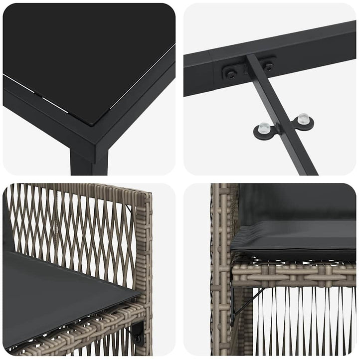 Have Spisebordssæt 5 pcs Grå Poly rattan