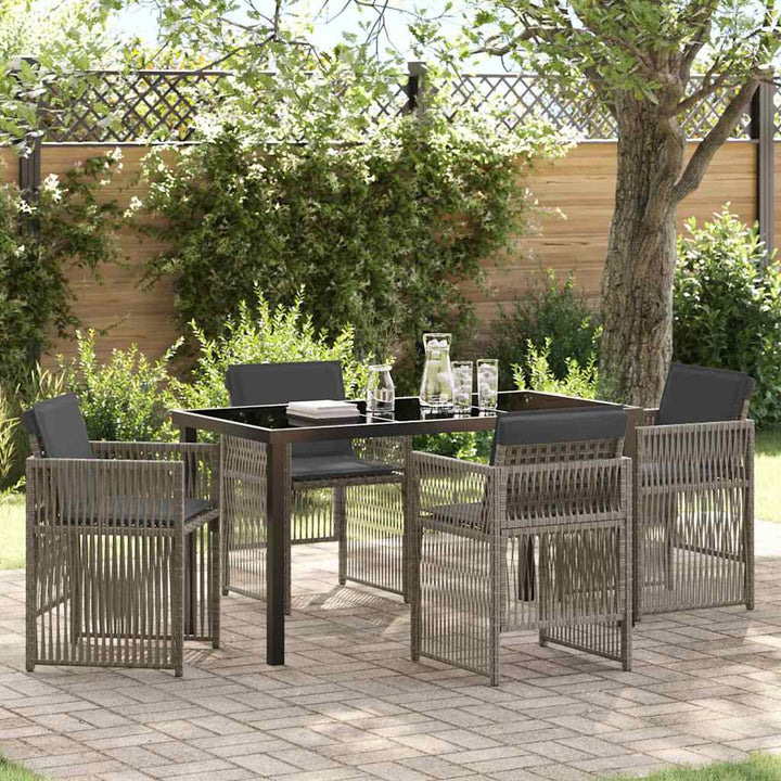 Have Spisebordssæt 5 pcs Grå Poly rattan
