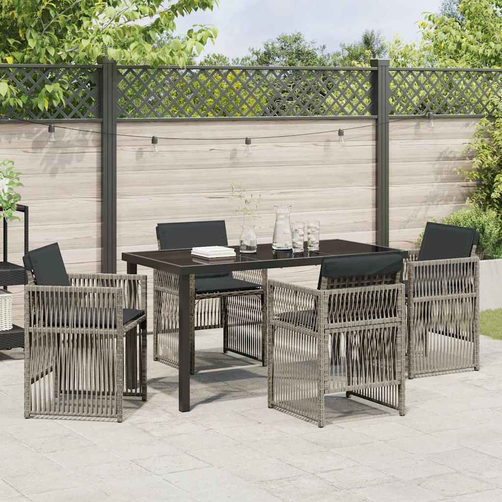 Have Spisebordssæt 5 pcs Grå Poly rattan