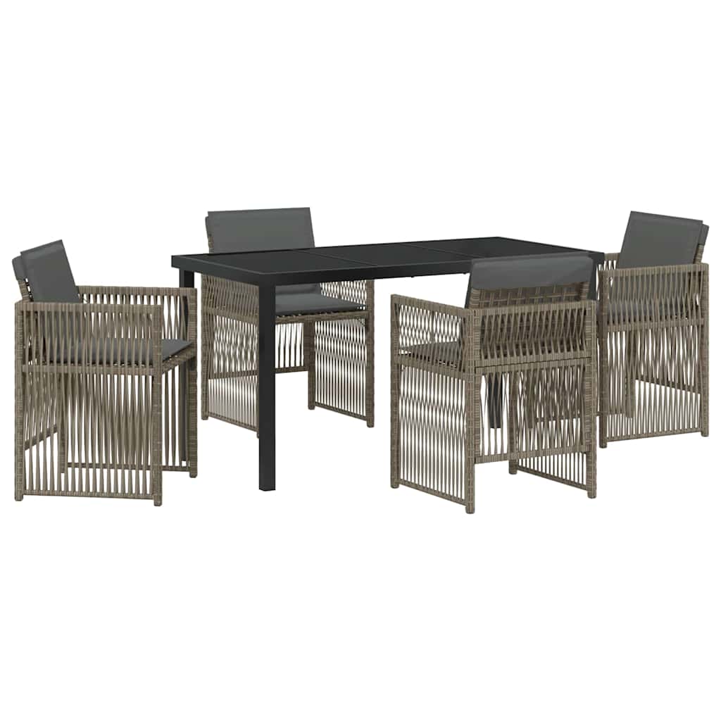 Have Spisebordssæt 5 pcs Grå Poly rattan