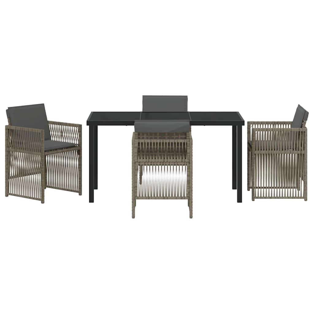 Have Spisebordssæt 5 pcs Grå Poly rattan