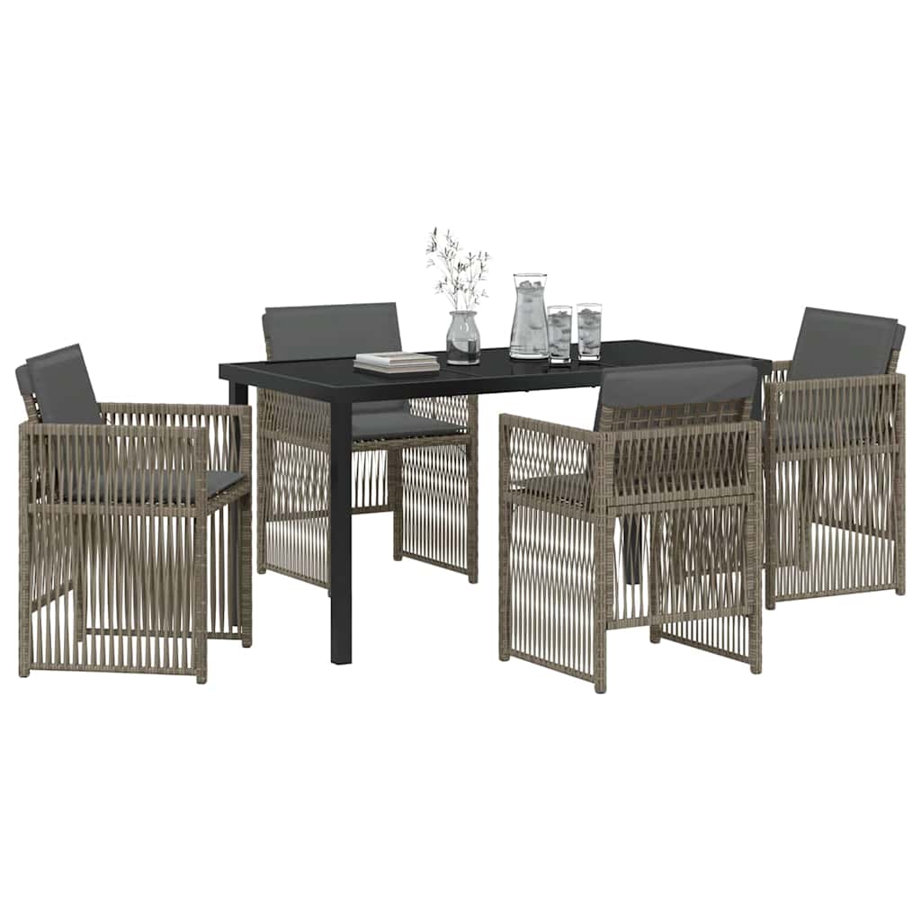 Have Spisebordssæt 5 pcs Grå Poly rattan