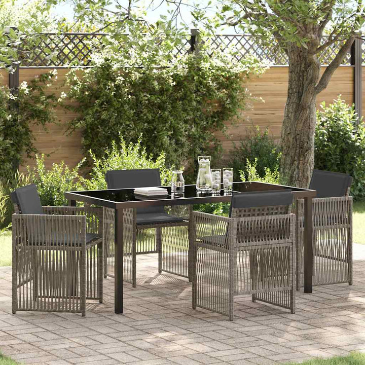 Have Spisebordssæt 5 pcs Grå Poly rattan