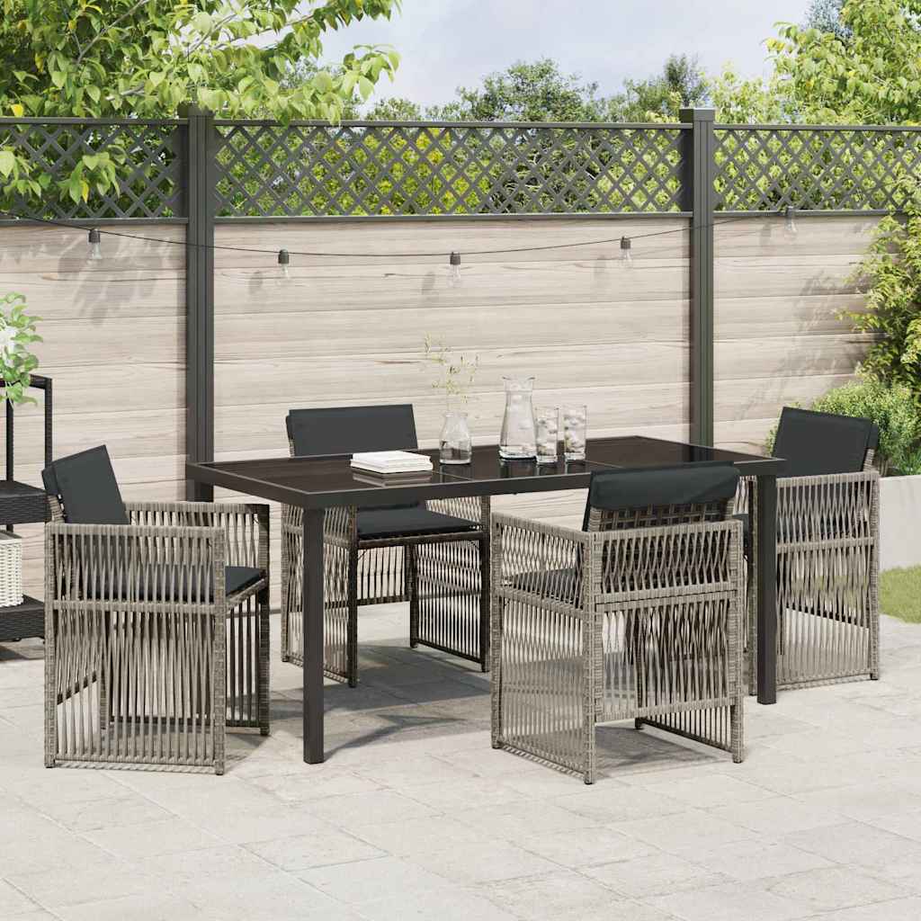 Have Spisebordssæt 5 pcs Grå Poly rattan