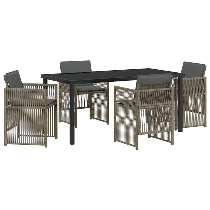 Have Spisebordssæt 5 pcs Grå Poly rattan