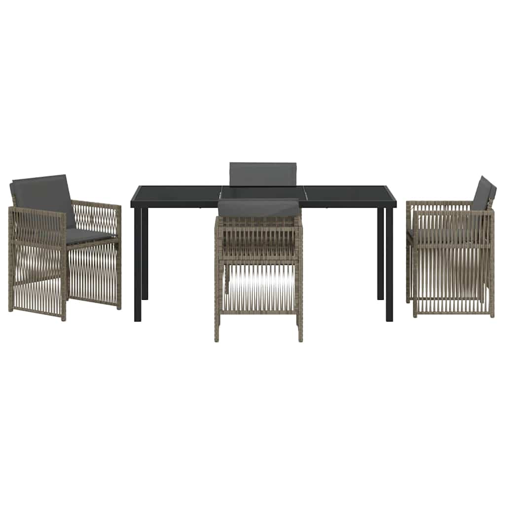 Have Spisebordssæt 5 pcs Grå Poly rattan