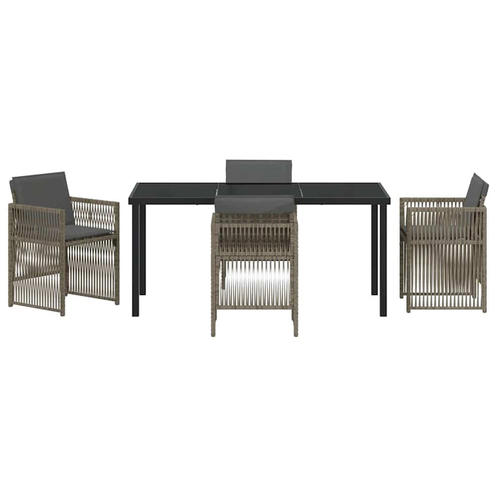 Have Spisebordssæt 5 pcs Grå Poly rattan