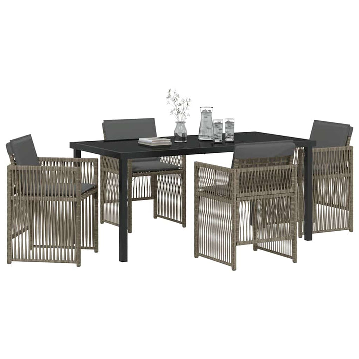Have Spisebordssæt 5 pcs Grå Poly rattan