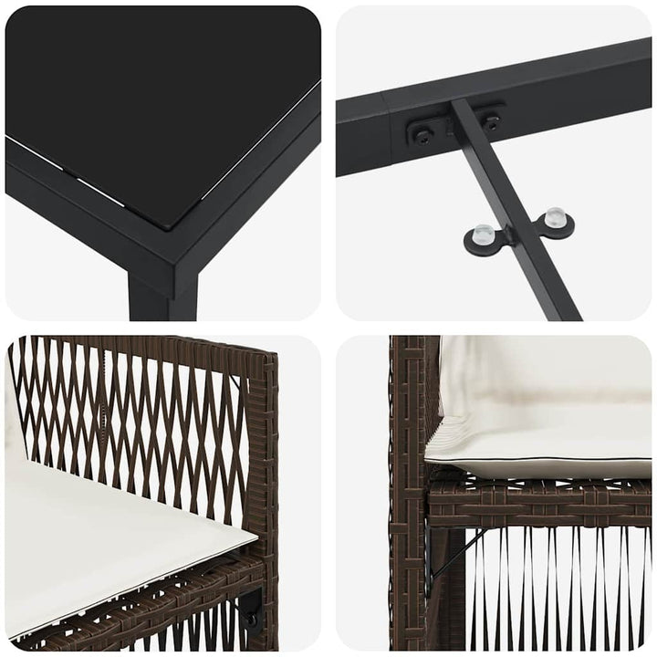 Have Spisebordssæt 5 pcs Brun Poly rattan