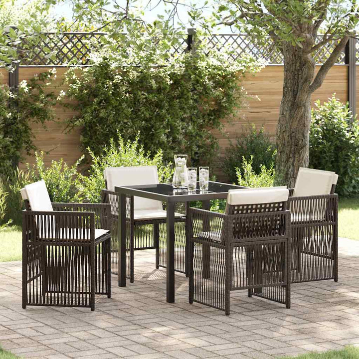 Have Spisebordssæt 5 pcs Brun Poly rattan