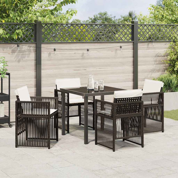 Have Spisebordssæt 5 pcs Brun Poly rattan