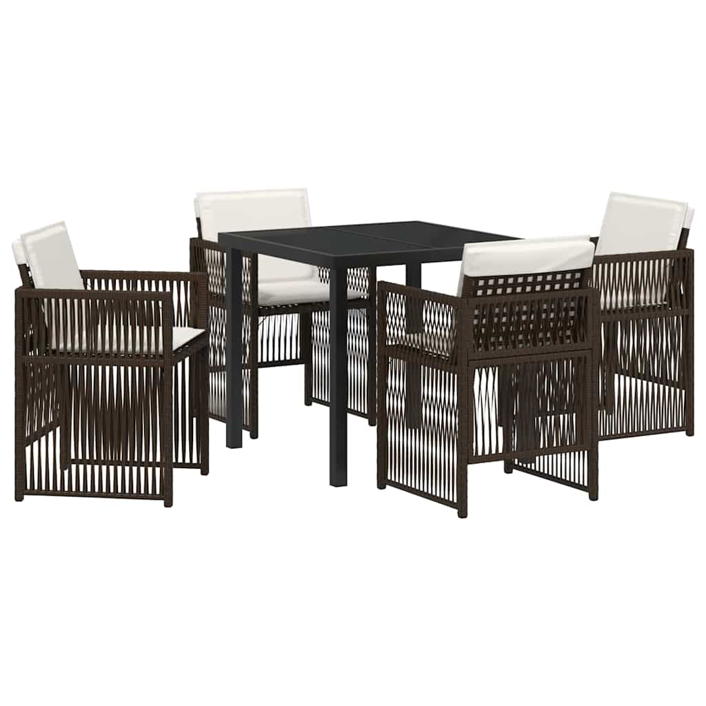 Have Spisebordssæt 5 pcs Brun Poly rattan