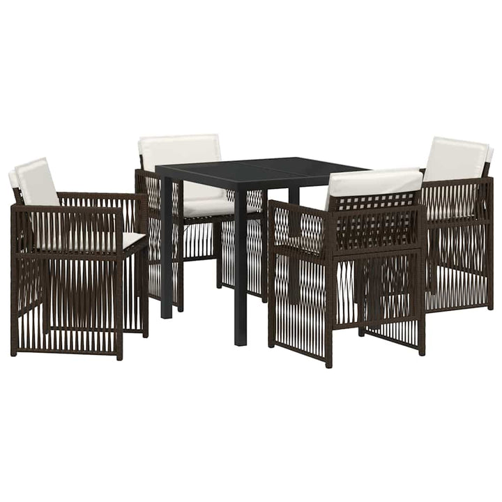 Have Spisebordssæt 5 pcs Brun Poly rattan