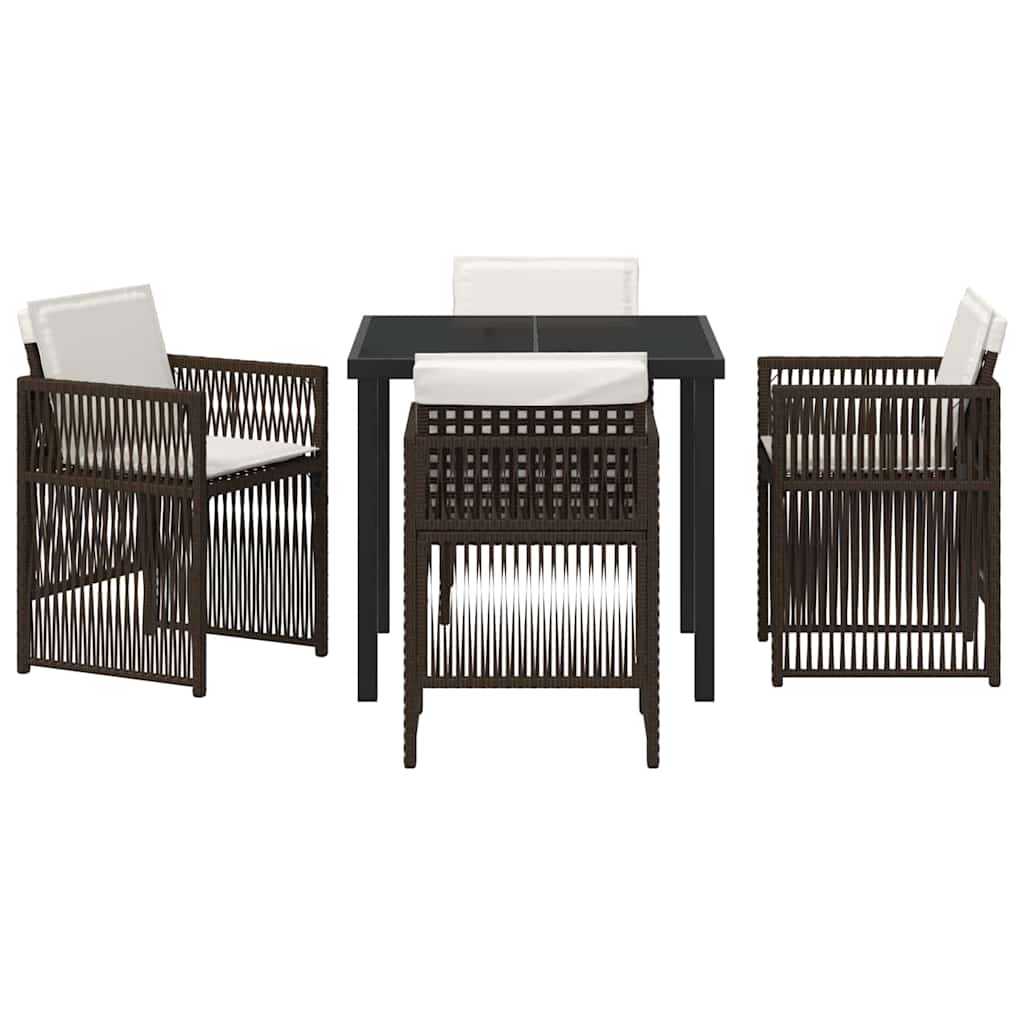 Have Spisebordssæt 5 pcs Brun Poly rattan