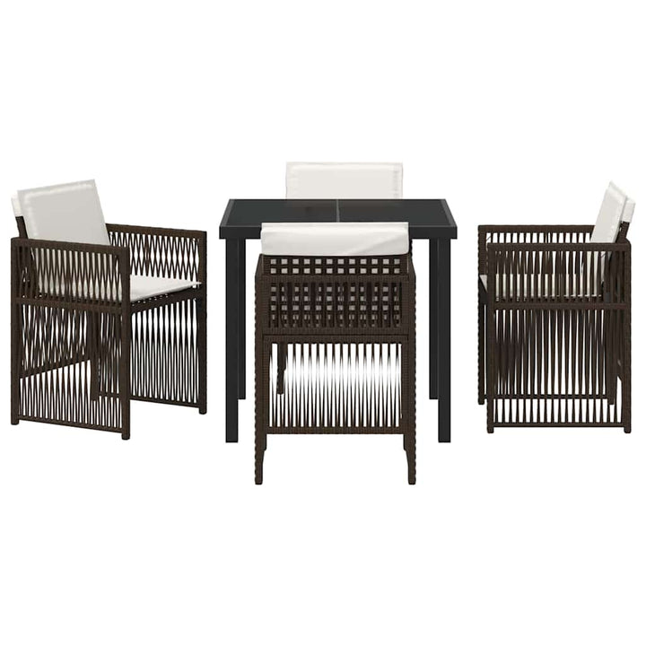 Have Spisebordssæt 5 pcs Brun Poly rattan