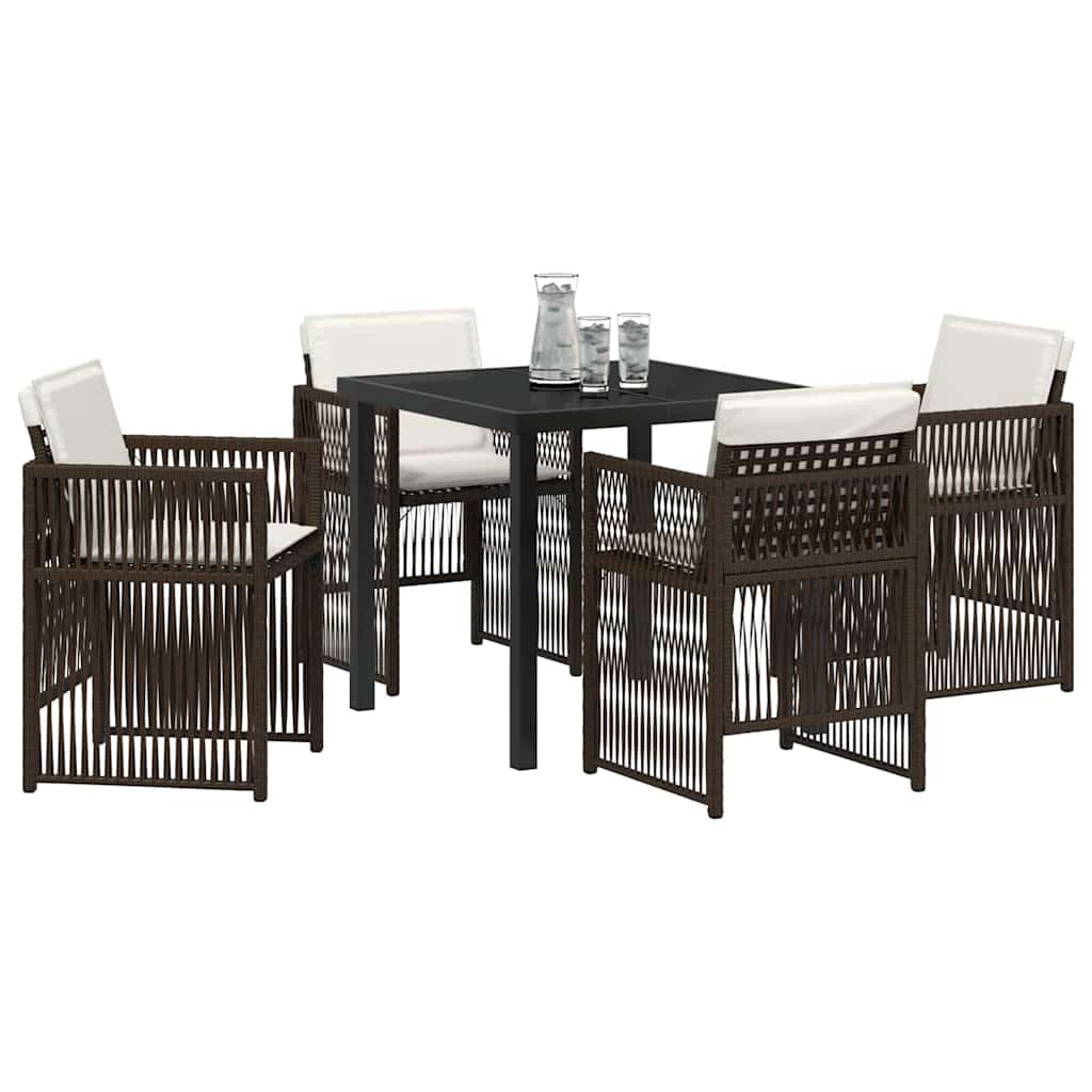 Have Spisebordssæt 5 pcs Brun Poly rattan