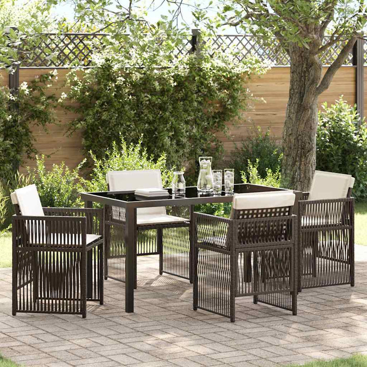 Have Spisebordssæt 5 pcs Brun Poly rattan