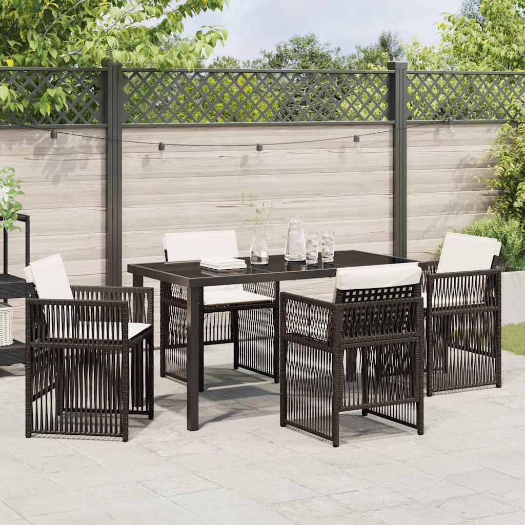 Have Spisebordssæt 5 pcs Brun Poly rattan