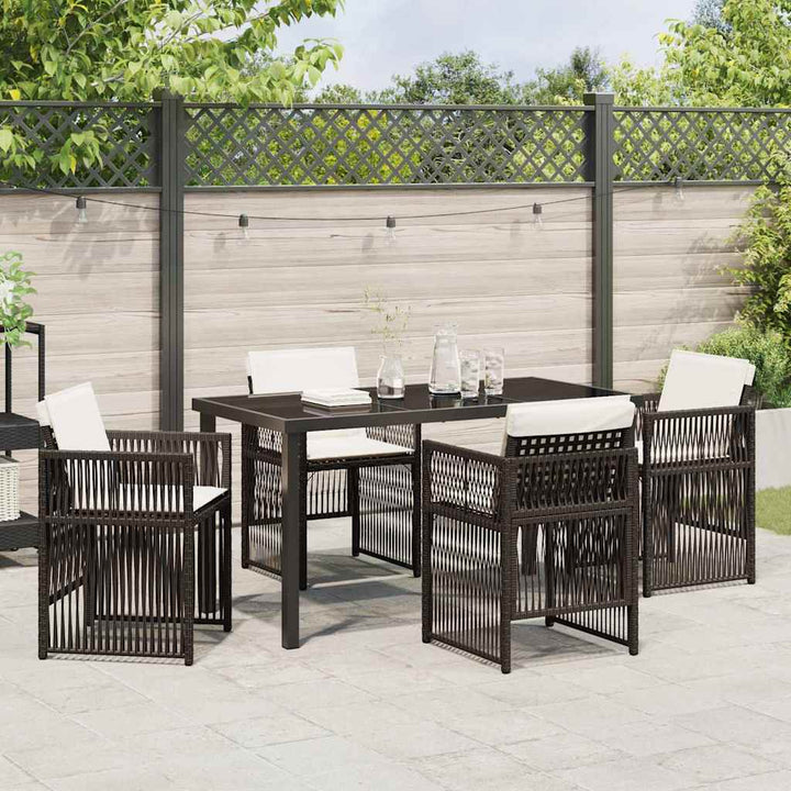 Have Spisebordssæt 5 pcs Brun Poly rattan
