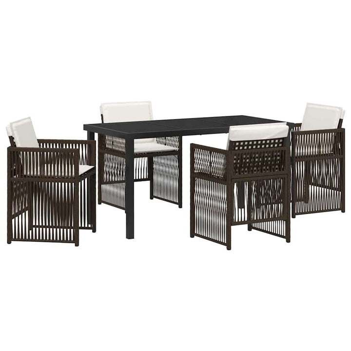 Have Spisebordssæt 5 pcs Brun Poly rattan