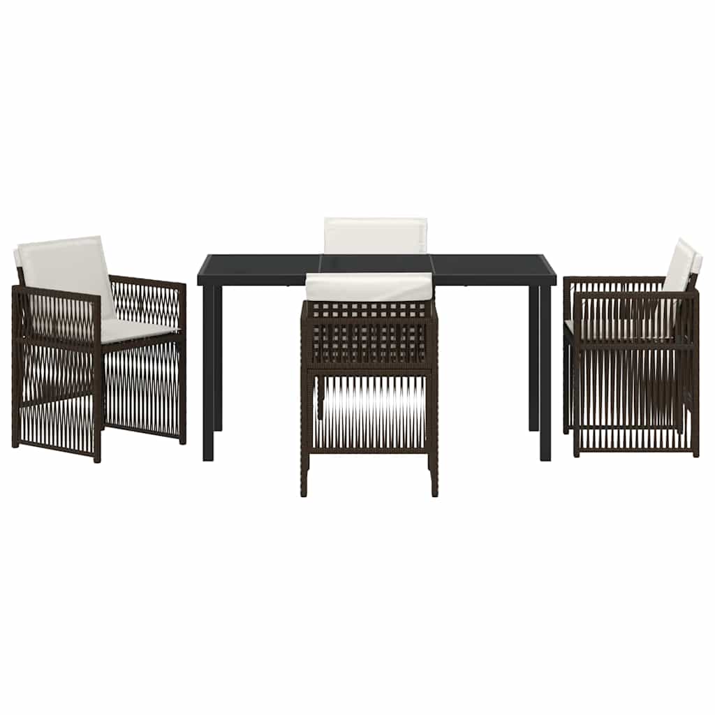 Have Spisebordssæt 5 pcs Brun Poly rattan