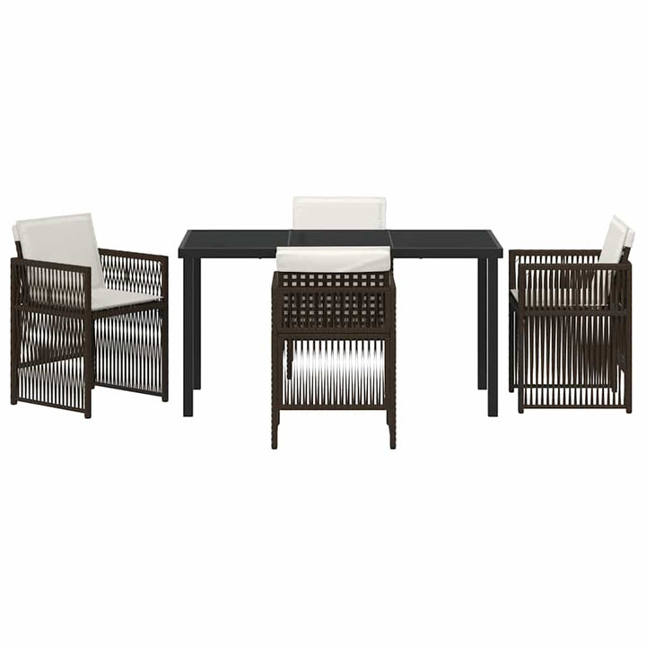 Have Spisebordssæt 5 pcs Brun Poly rattan