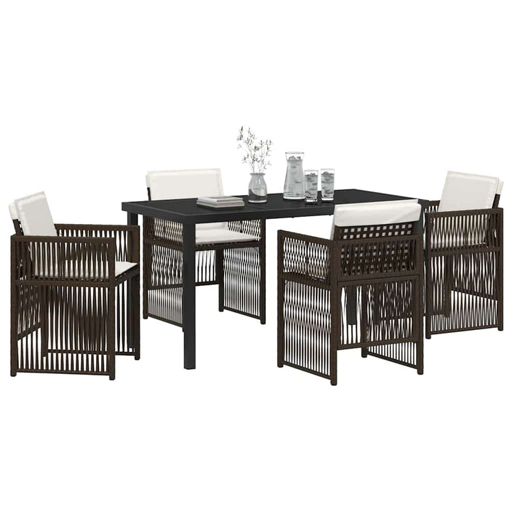 Have Spisebordssæt 5 pcs Brun Poly rattan
