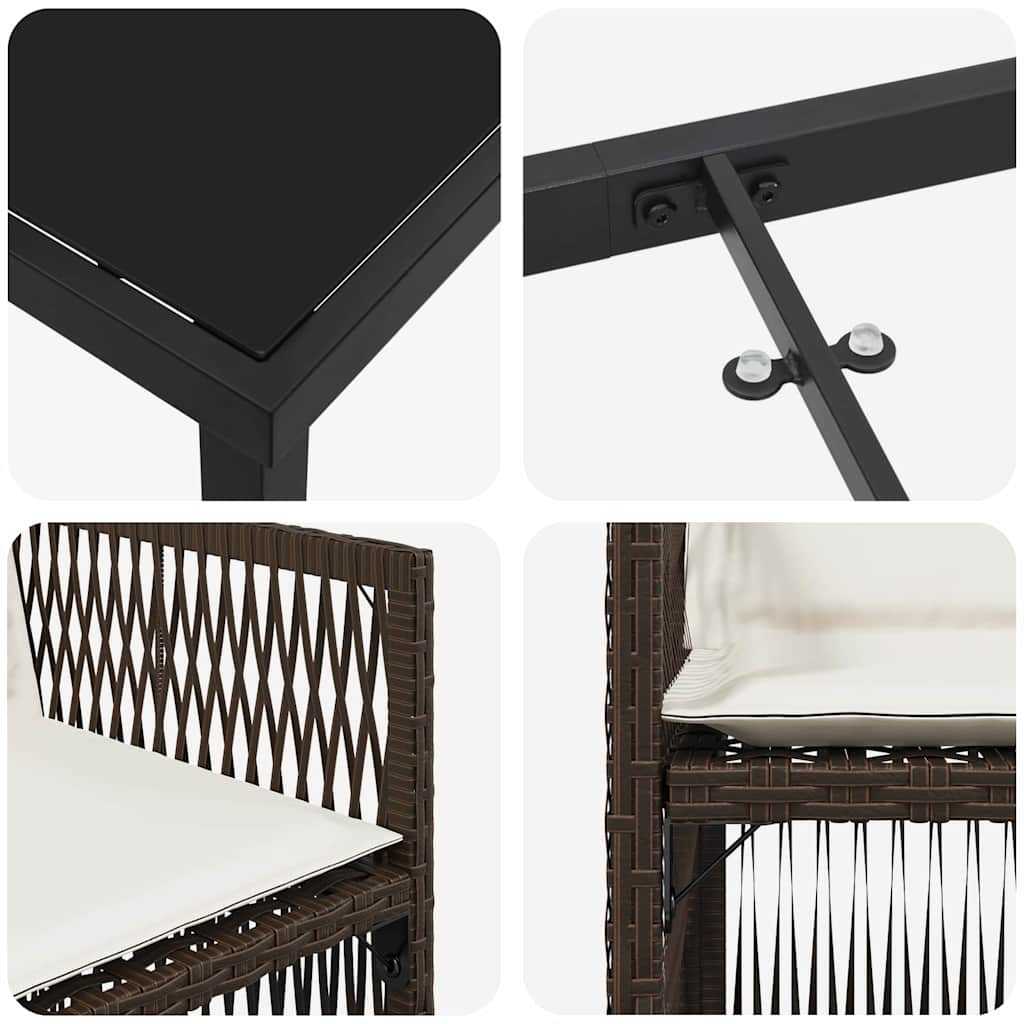 Have Spisebordssæt 5 pcs Brun Poly rattan