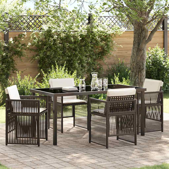 Have Spisebordssæt 5 pcs Brun Poly rattan