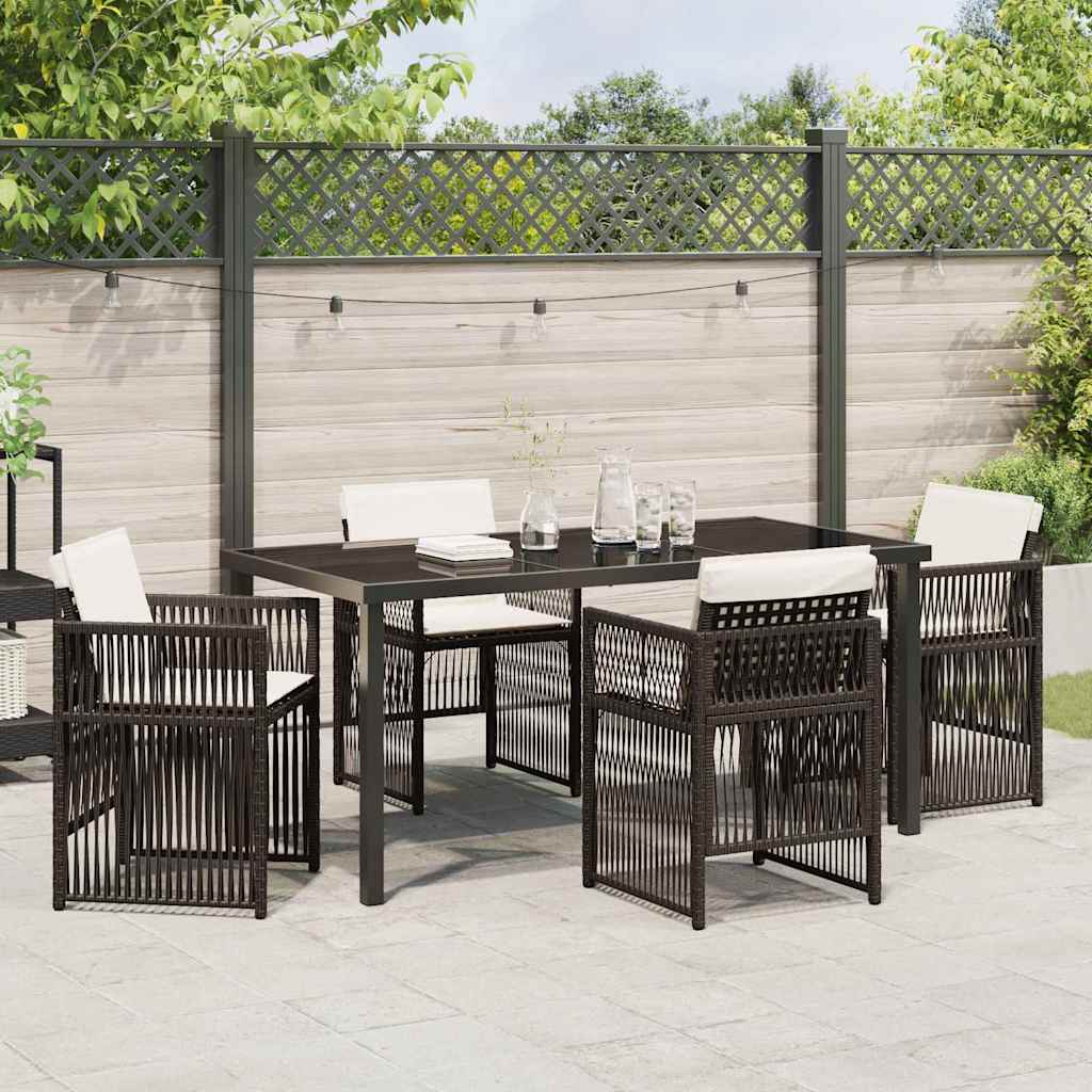 Have Spisebordssæt 5 pcs Brun Poly rattan