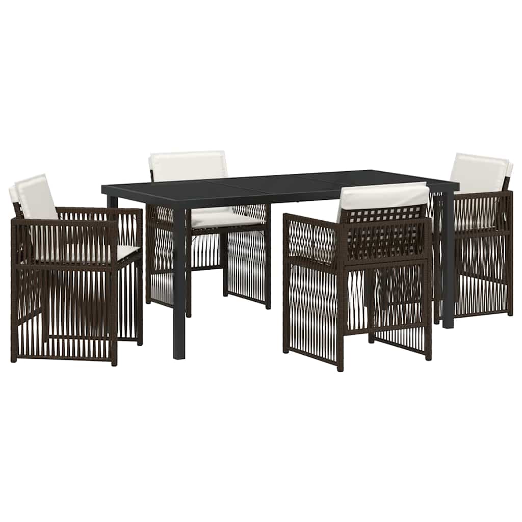 Have Spisebordssæt 5 pcs Brun Poly rattan