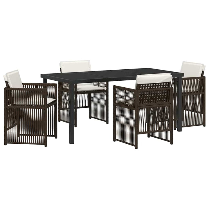 Have Spisebordssæt 5 pcs Brun Poly rattan