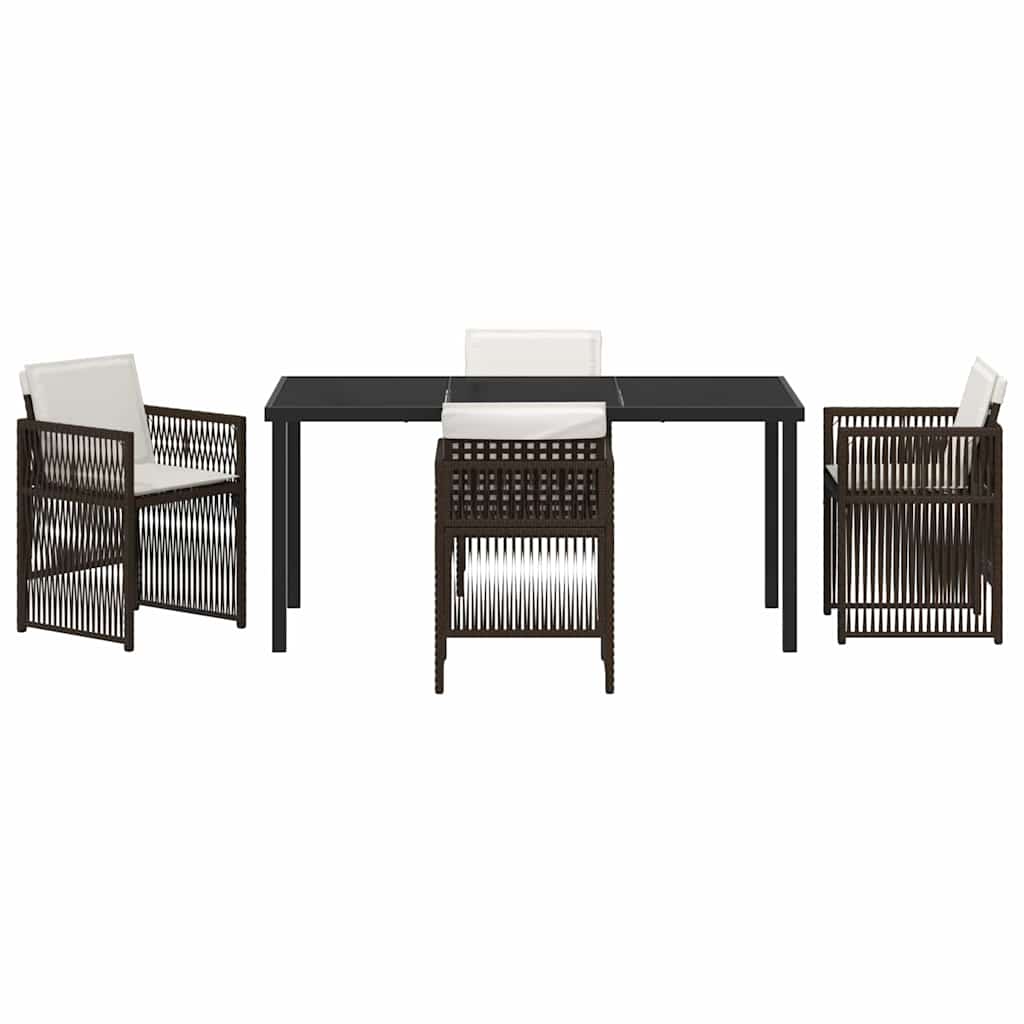 Have Spisebordssæt 5 pcs Brun Poly rattan