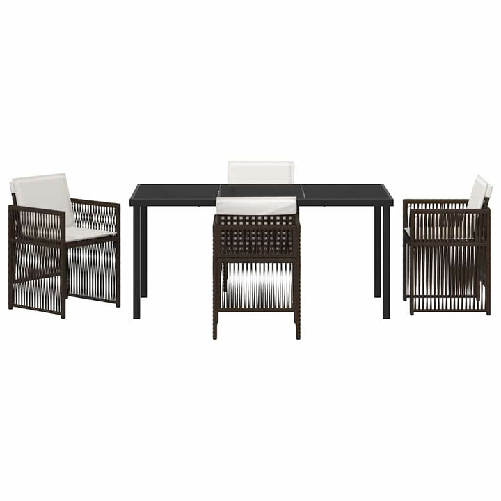 Have Spisebordssæt 5 pcs Brun Poly rattan