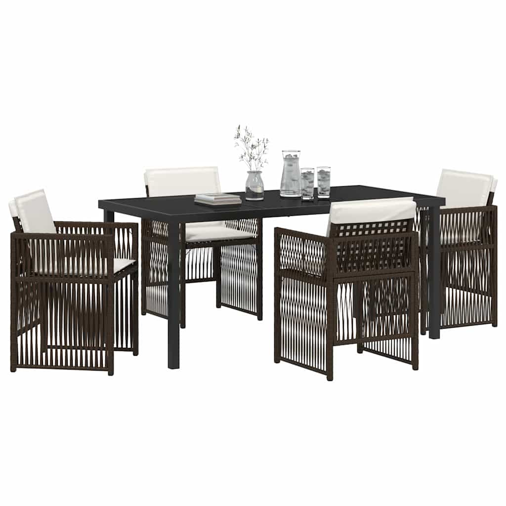 Have Spisebordssæt 5 pcs Brun Poly rattan