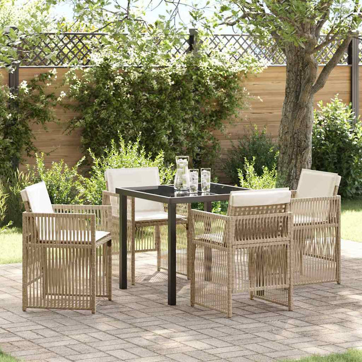 Have Spisebordssæt 5 pcs Beige Poly rattan