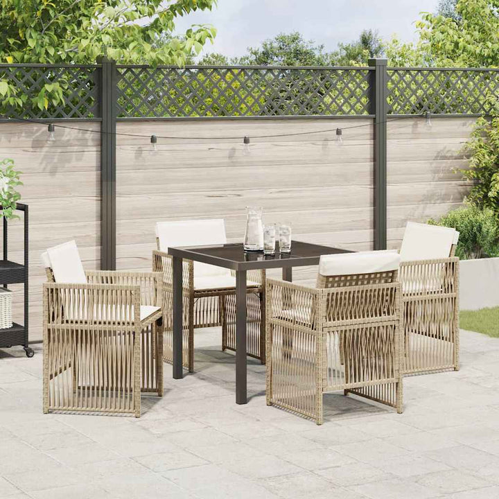 Have Spisebordssæt 5 pcs Beige Poly rattan
