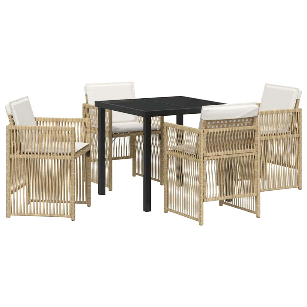 Have Spisebordssæt 5 pcs Beige Poly rattan
