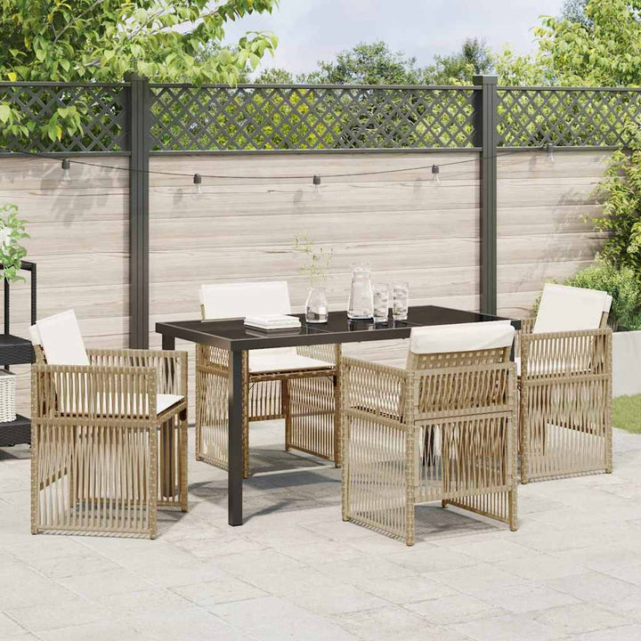 Have Spisebordssæt 5 pcs Beige Poly rattan