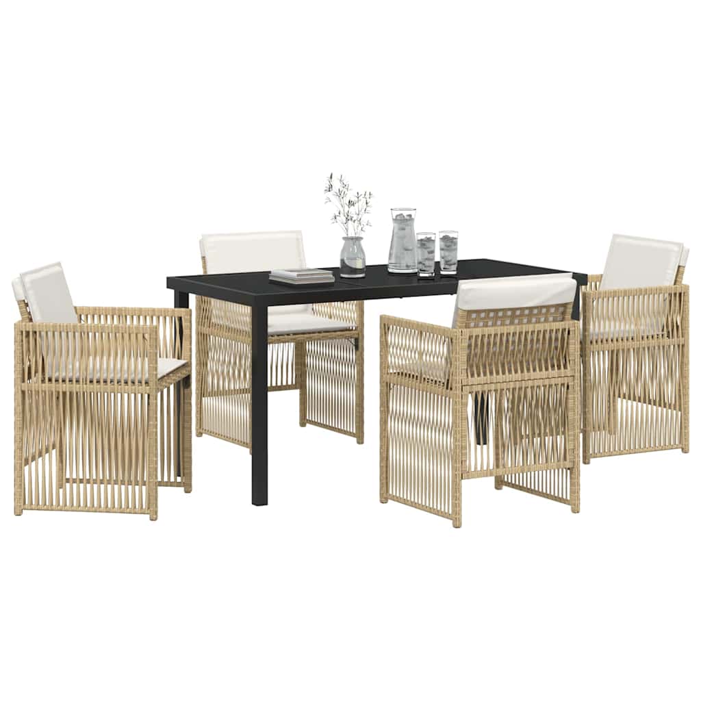 Have Spisebordssæt 5 pcs Beige Poly rattan