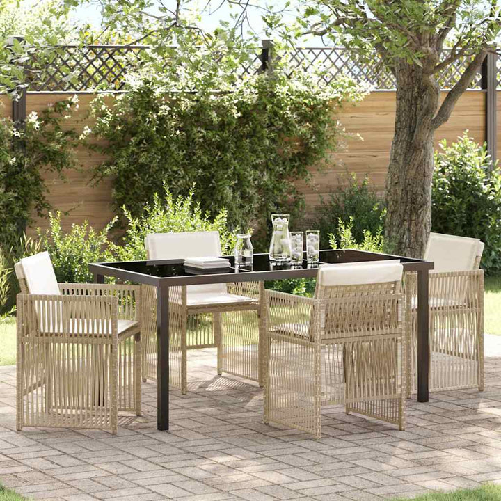 Have Spisebordssæt 5 pcs Beige Poly rattan