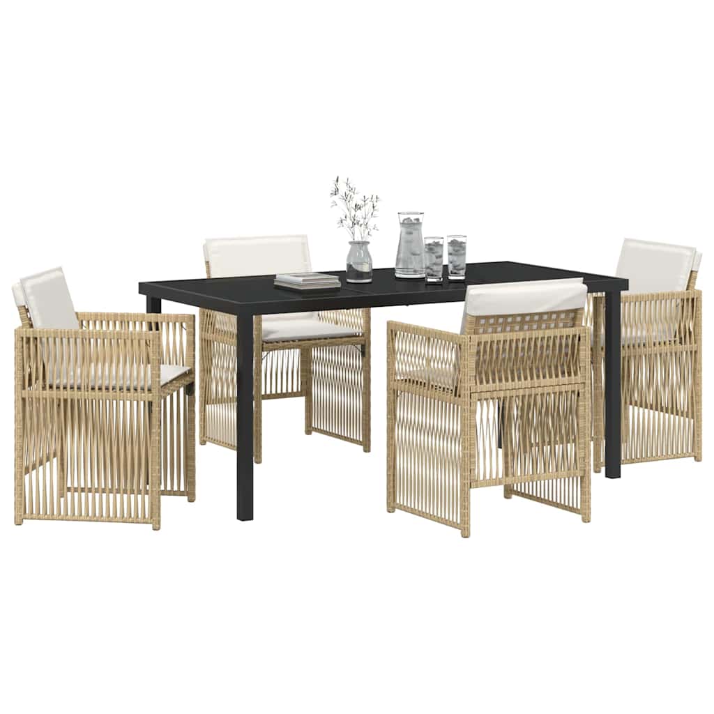 Have Spisebordssæt 5 pcs Beige Poly rattan