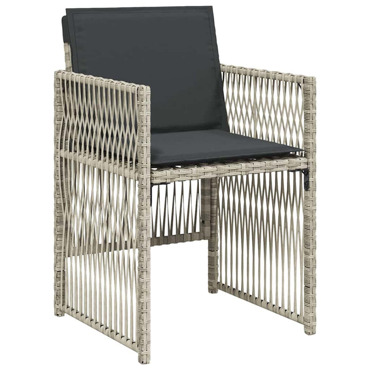 Have Spisebordssæt 5 pcs Lysegrå Poly rattan