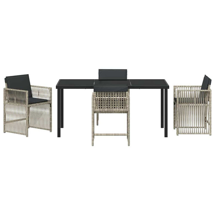 Have Spisebordssæt 5 pcs Lysegrå Poly rattan