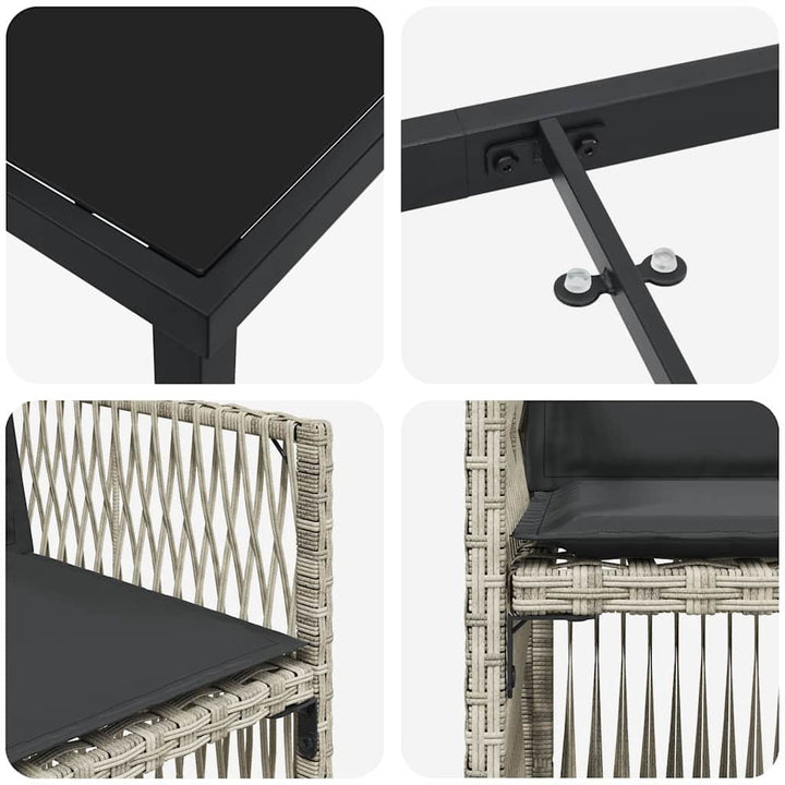 Have Spisebordssæt 5 pcs Lysegrå Poly rattan