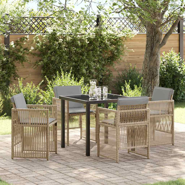 Have Spisebordssæt 5 pcs Beige Poly rattan
