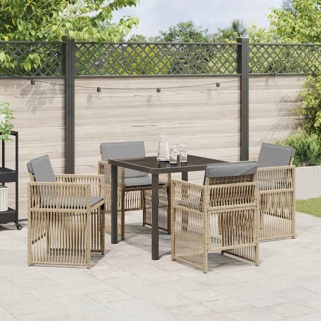 Have Spisebordssæt 5 pcs Beige Poly rattan