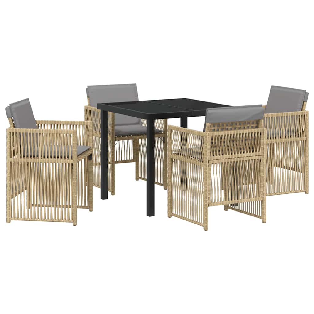 Have Spisebordssæt 5 pcs Beige Poly rattan